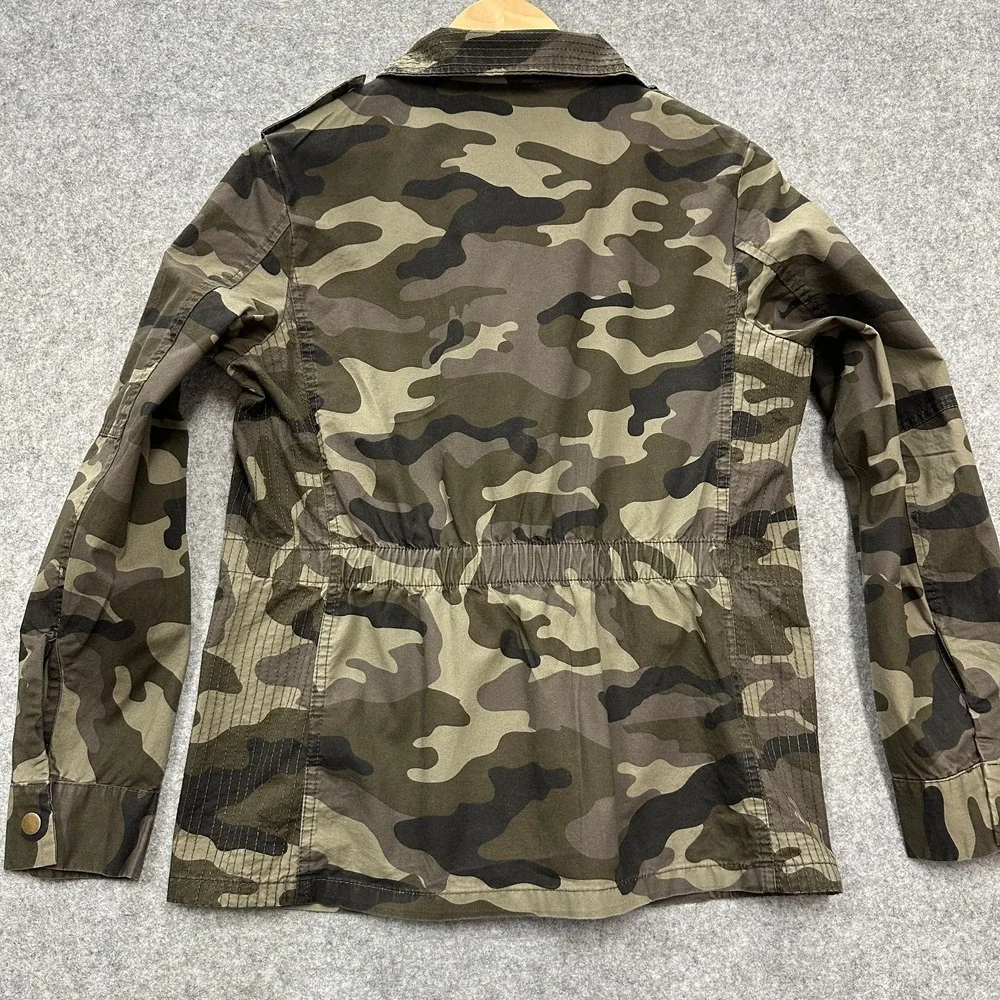 Love Tree Jacket Womens M Utility Military Style Camo Full‎ Zip Snap Pockets